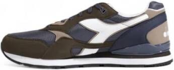 Diadora Blauwe Stoffen Sneakers Herfst Winter Collectie Blue Heren