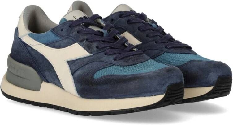 Diadora Blauwe Suede Conquest SW Sneaker Blauw Heren