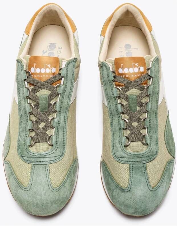 Diadora Canvas Stone Wash Sneakers Green Heren