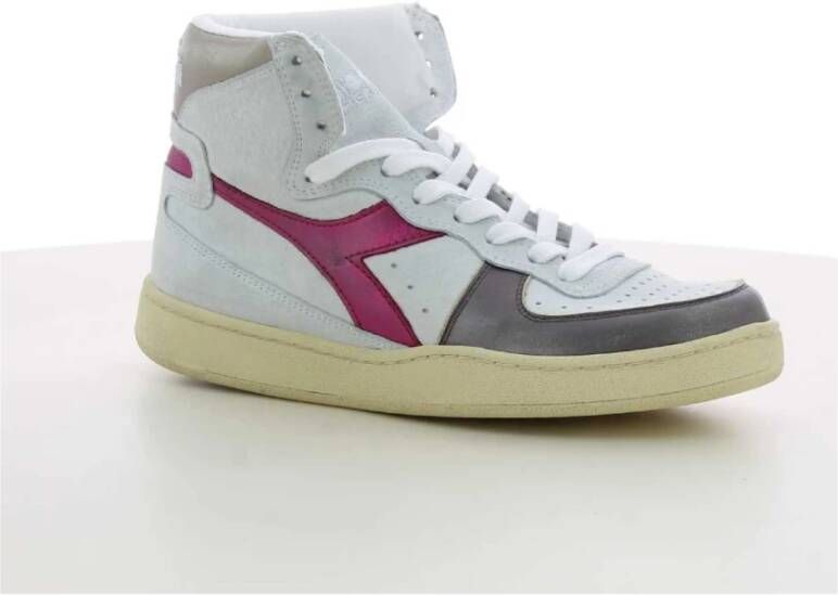 Diadora Dameschoenen Fuchsia MI Basket Metal Wit Dames