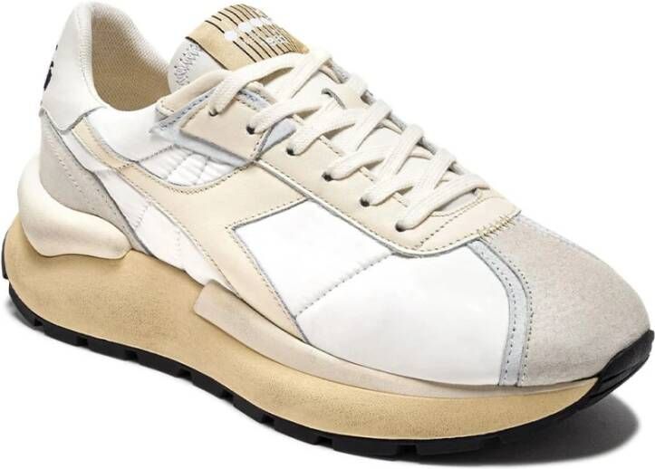 Diadora Elite Mesh Leren Sneakers Wit White Dames