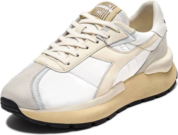 Diadora Elite Mesh Leren Sneakers Wit White Dames