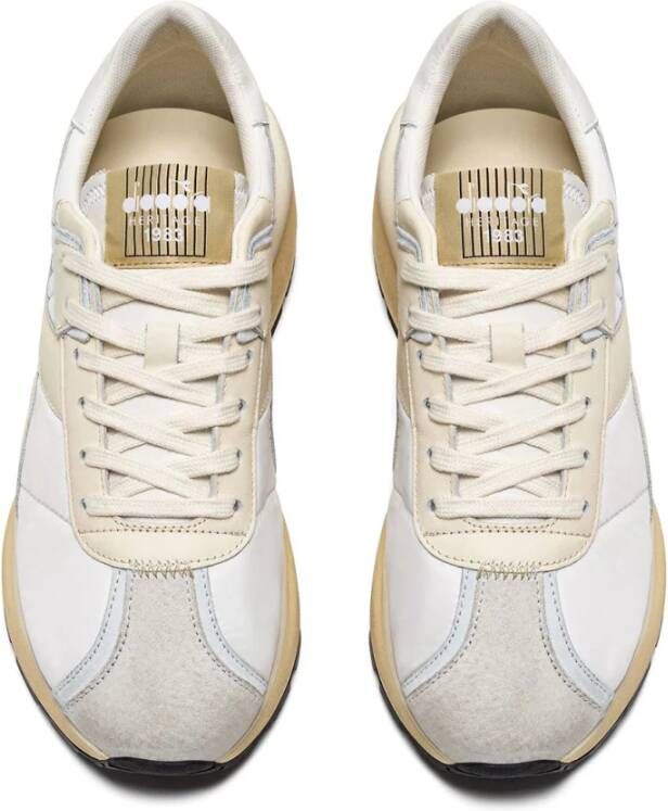 Diadora Elite Mesh Leren Sneakers Wit White Dames