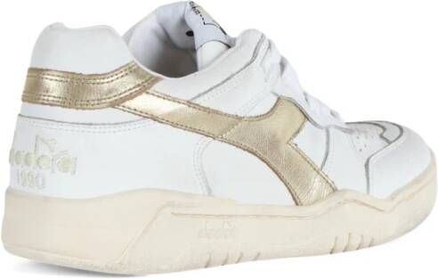 Diadora Gelamineerde leren sneakers White Dames