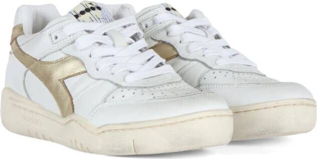 Diadora Gelamineerde leren sneakers White Dames