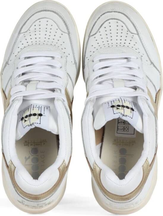 Diadora Gelamineerde leren sneakers White Dames