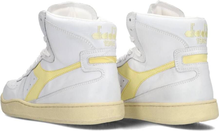 Diadora Gele Leren Hoge Sneakers White Dames