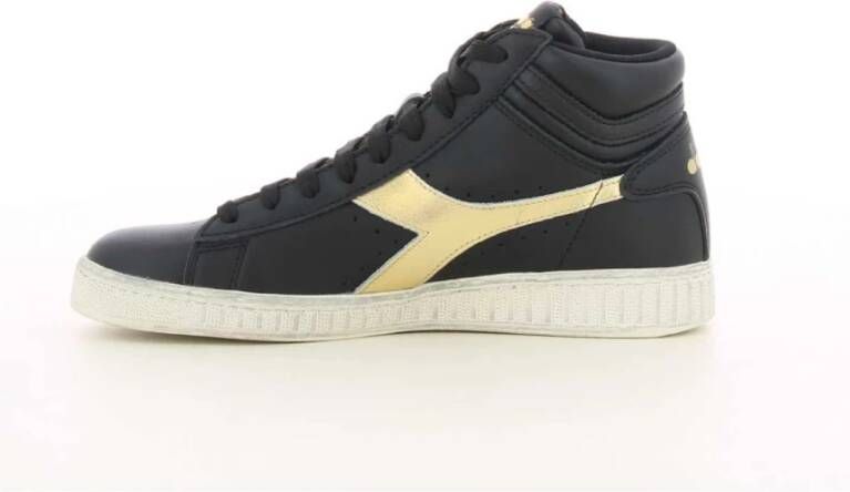 Diadora Gouden High Top Sneakers Game Stijl Black Dames