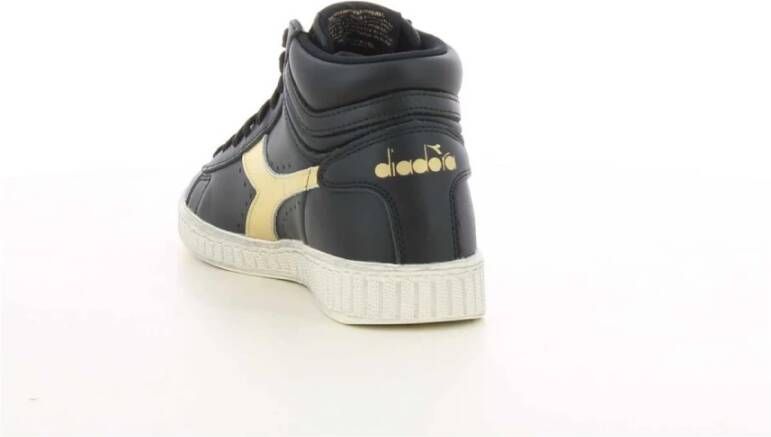 Diadora Gouden High Top Sneakers Game Stijl Black Dames