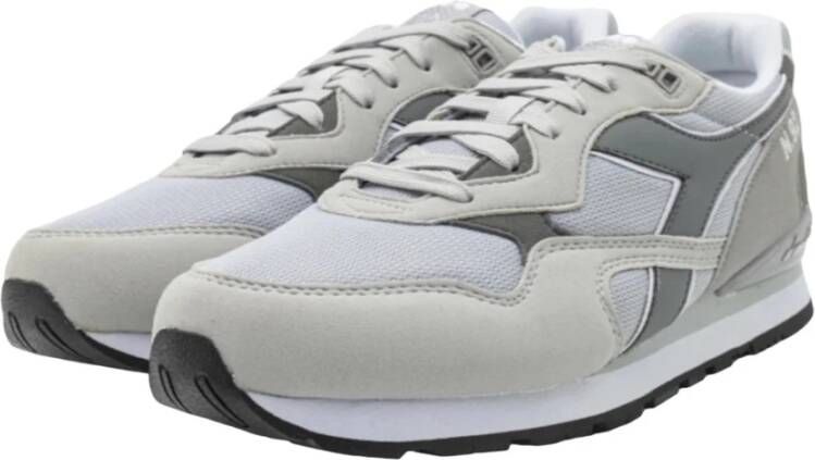 Diadora Grijze Sportieve Rubberen Zool Heren Sneakers Gray Heren