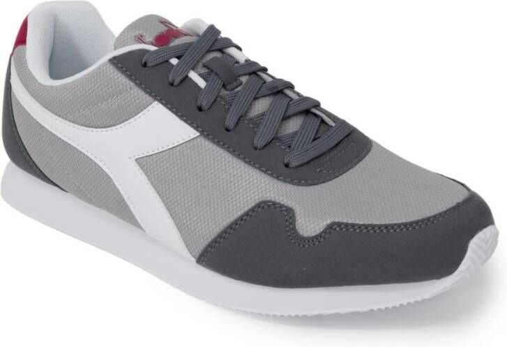 Diadora Grijze Sportieve Veterschoenen Rubberen Zool Gray Heren