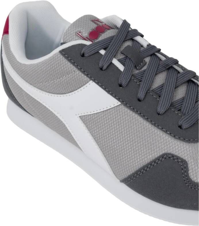 Diadora Grijze Sportieve Veterschoenen Rubberen Zool Gray Heren