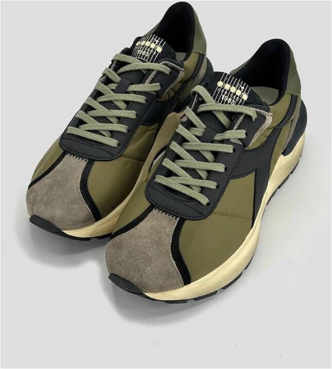 Diadora Groene Elite Sneaker Waterbestendige Afwerking Green Heren