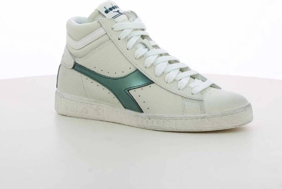 Diadora Groene Hoge Top Gewaxte Sneakers White Dames