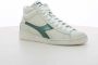 Diadora Groene Hoge Top Gewaxte Sneakers White Dames - Thumbnail 2