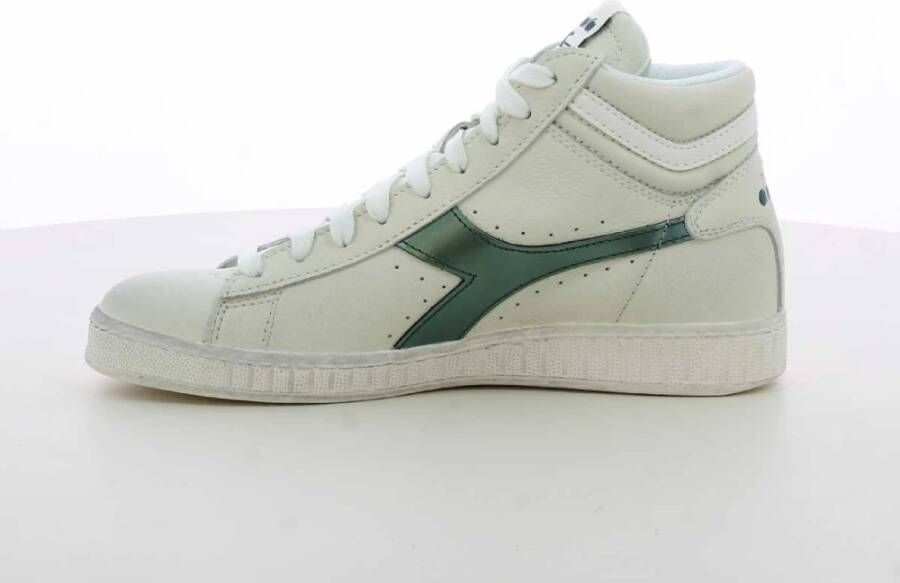 Diadora Groene Hoge Top Gewaxte Sneakers White Dames