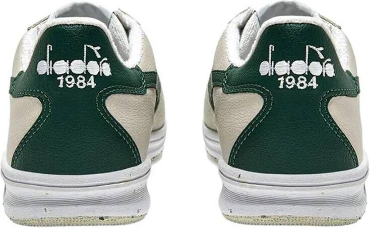 Diadora Groene Leren Sneakers Vetersluiting Stijl Beige Heren