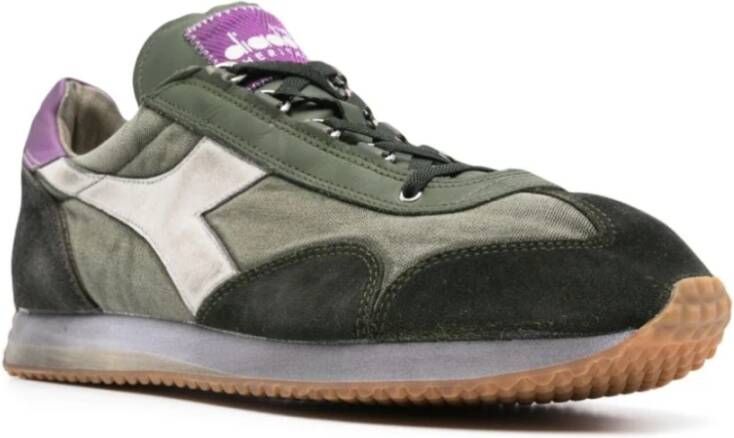 Diadora Groene Sneakers Paneelontwerp Logopatch Green Heren