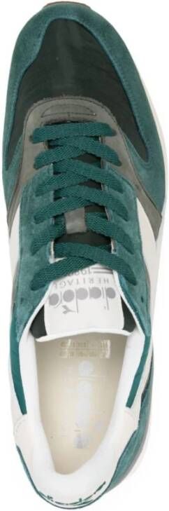 Diadora Groene Sneakers Panel Design Logo Patch Green Heren