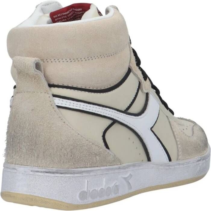 Diadora Hoge Sneaker van Crèmekleurig Leer Beige Heren