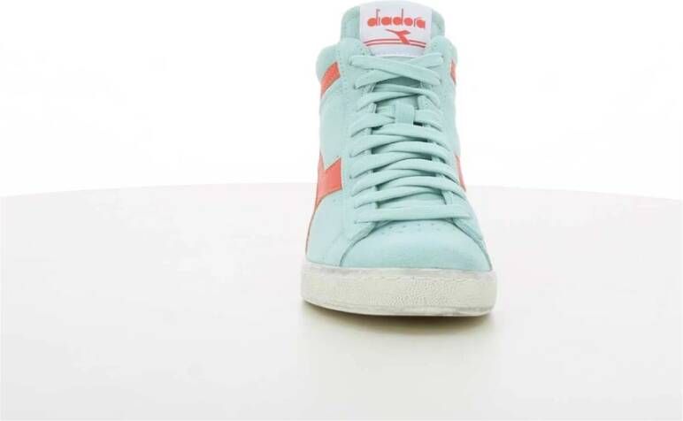 Diadora Koraal Hoge Top Suede Sneakers Blue Dames