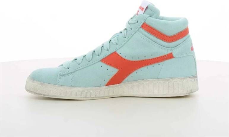 Diadora Koraal Hoge Top Suede Sneakers Blue Dames