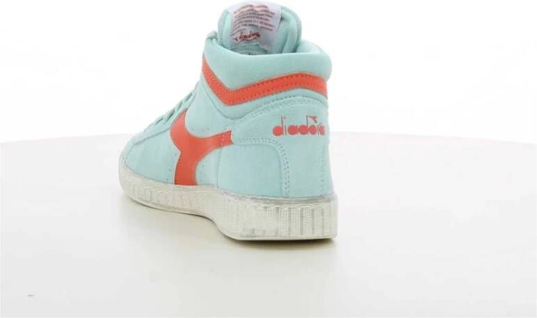 Diadora Koraal Hoge Top Suede Sneakers Blue Dames