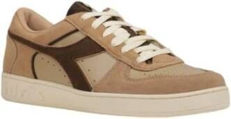 Diadora Leren Stoffen Sneaker Heren Collectie Beige Heren