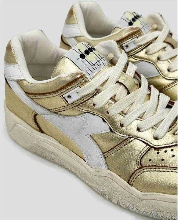 Diadora Metallic Sneaker Gouden Distressed Effect Yellow Heren