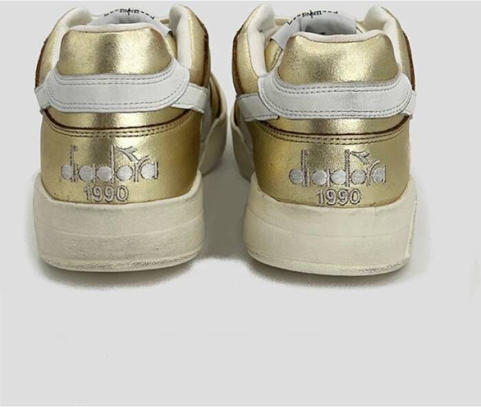 Diadora Metallic Sneaker Gouden Distressed Effect Yellow Heren