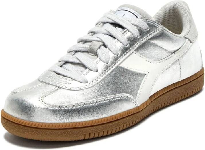 Diadora Metallic Trainer Sneaker Zilver Comfortabel Klassiek Gray Dames