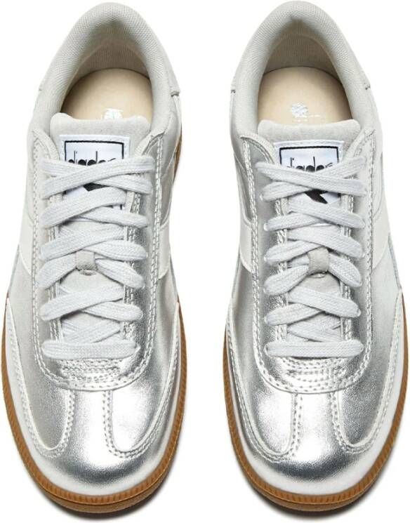 Diadora Metallic Trainer Sneaker Zilver Comfortabel Klassiek Gray Dames