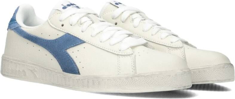 Diadora Retro Lage Sneakers Blauwe Accenten White Dames