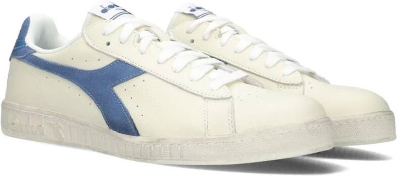 Diadora Retro Lage Sneakers Blauwe Accenten White Heren