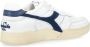 Diadora Retro Wit Blauw Leren Sneakers White Heren - Thumbnail 5