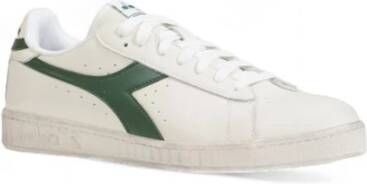 Diadora Stijlvolle Leren en Stoffen Sneakers White Heren