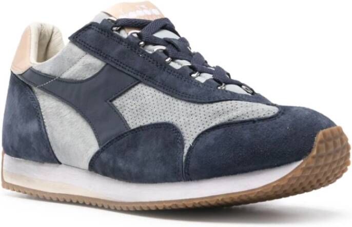 Diadora Suede Panelled Sneakers Steel Blue Gray Heren