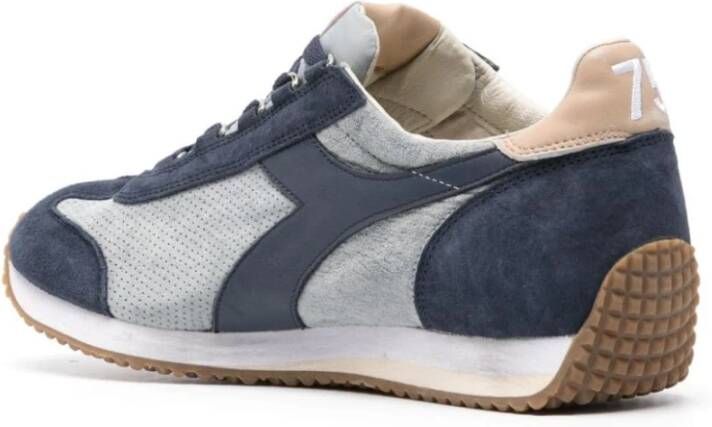 Diadora Suede Panelled Sneakers Steel Blue Gray Heren