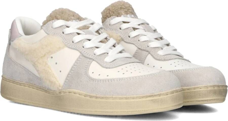 Diadora Witte Bont Basket Sneakers Beige Dames