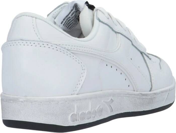 Diadora Witte Leren Sneaker Wit Heren