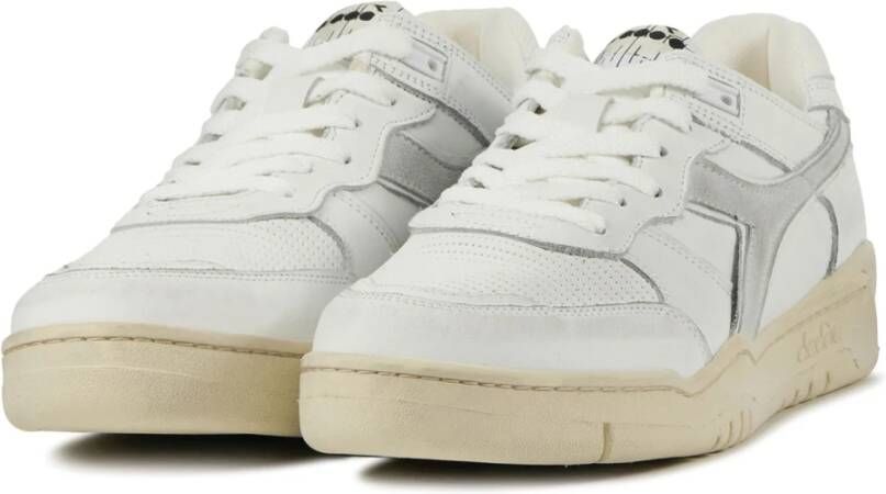 Diadora Witte Leren Sneakers White Heren