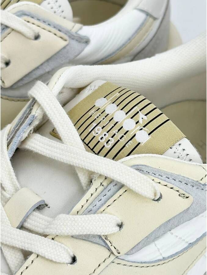 Diadora Witte Sneaker met Grijze Suède Neus White Heren