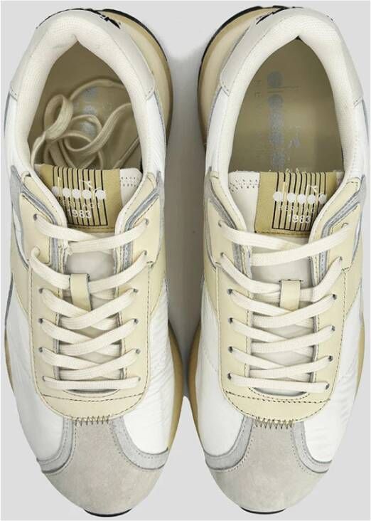 Diadora Witte Sneaker met Grijze Suède Neus White Heren