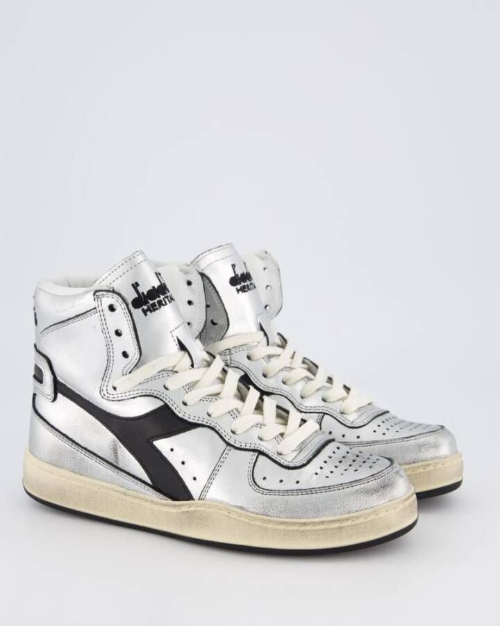 Diadora Zilver Metallic Basket Sneakers Gray Dames