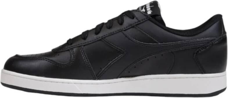 Diadora Zwarte Leren Sneakers met Rubberen Zool Black Heren