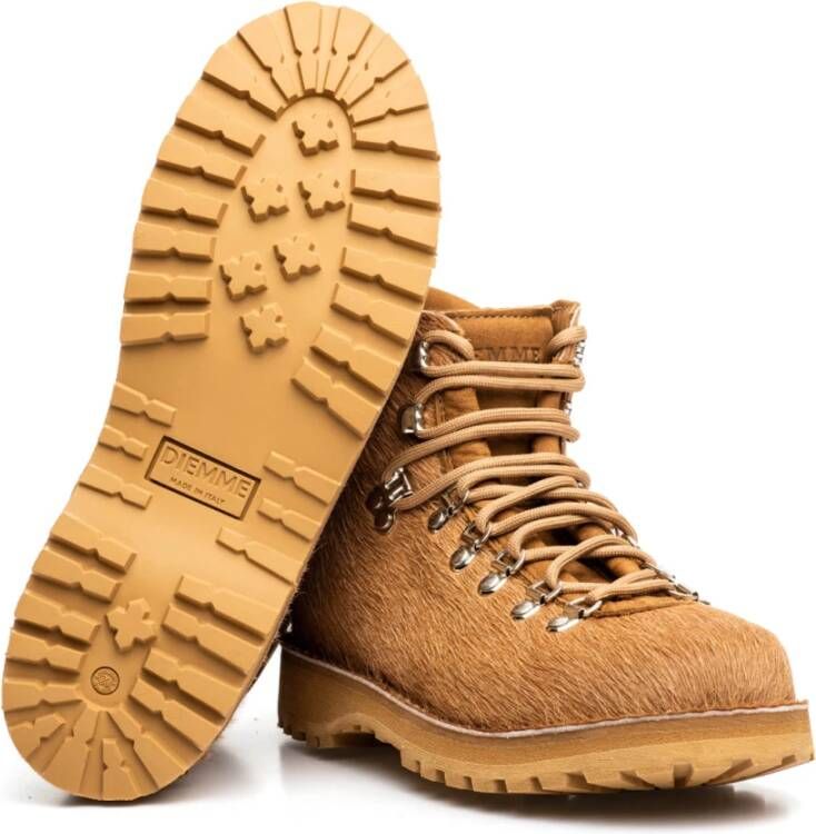 Diemme Gevoerde Leren Wandelschoenen Brown Dames