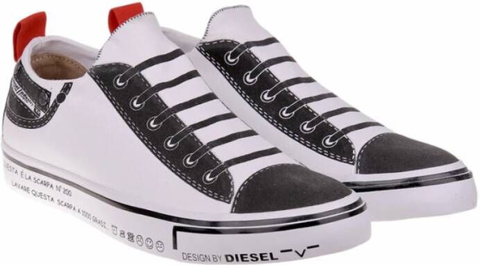 Diesel Casual Slip-On Schoenen met Trampek Motief White Heren