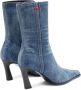 Diesel D-Allas Bt Ankle boot in washed denim Blue Dames - Thumbnail 3