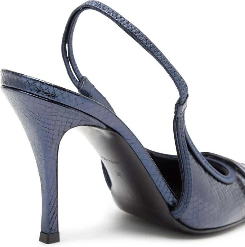 Diesel D-Venus Sb Patent snake-effect slingback pumps Blue Dames