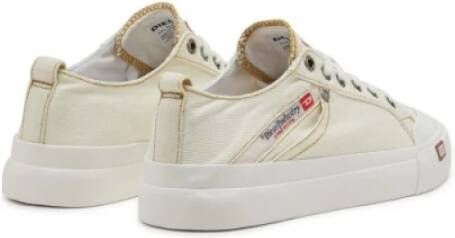 Diesel Denim sneakers met tabaksstiksels White Dames